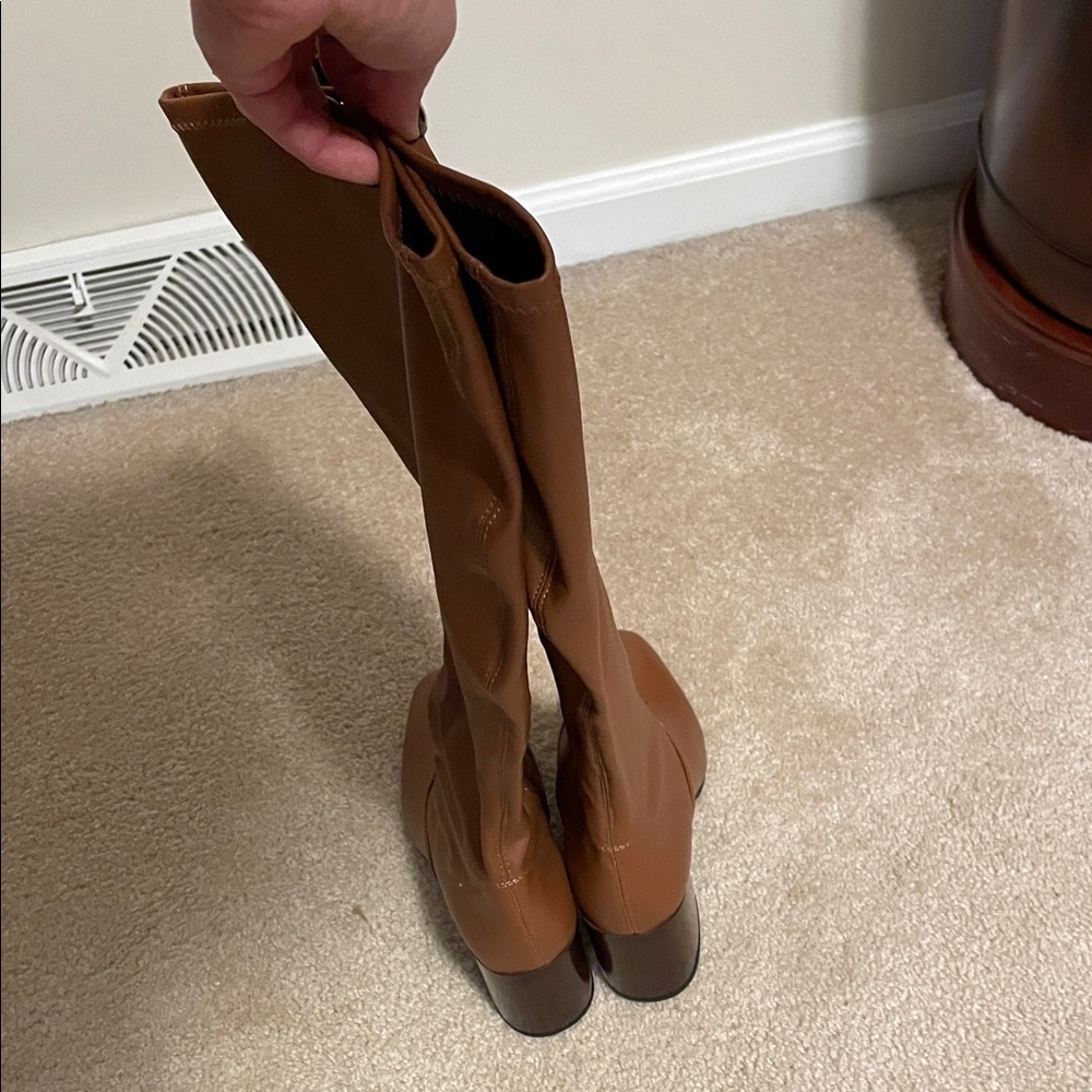 Franco Sarto Brown Knee-High Women's Boots Wide Calf - Picture 3 of 5